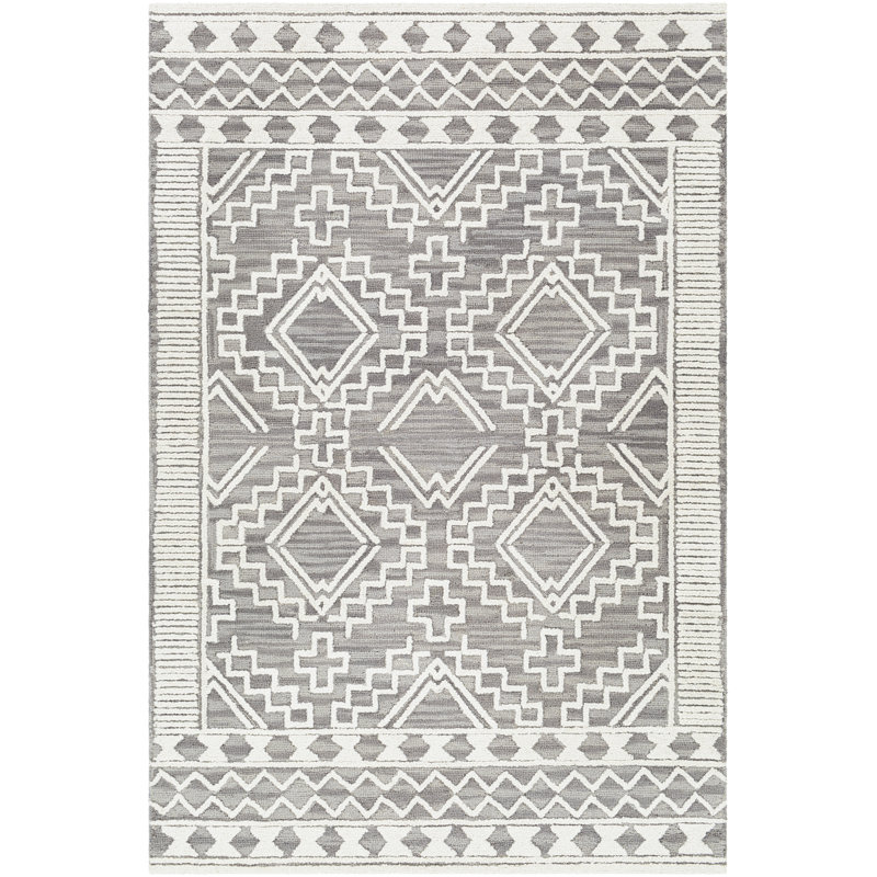 Huynh Wool Oriental Indoor Rug, Rectangle 8'10" x 12'
