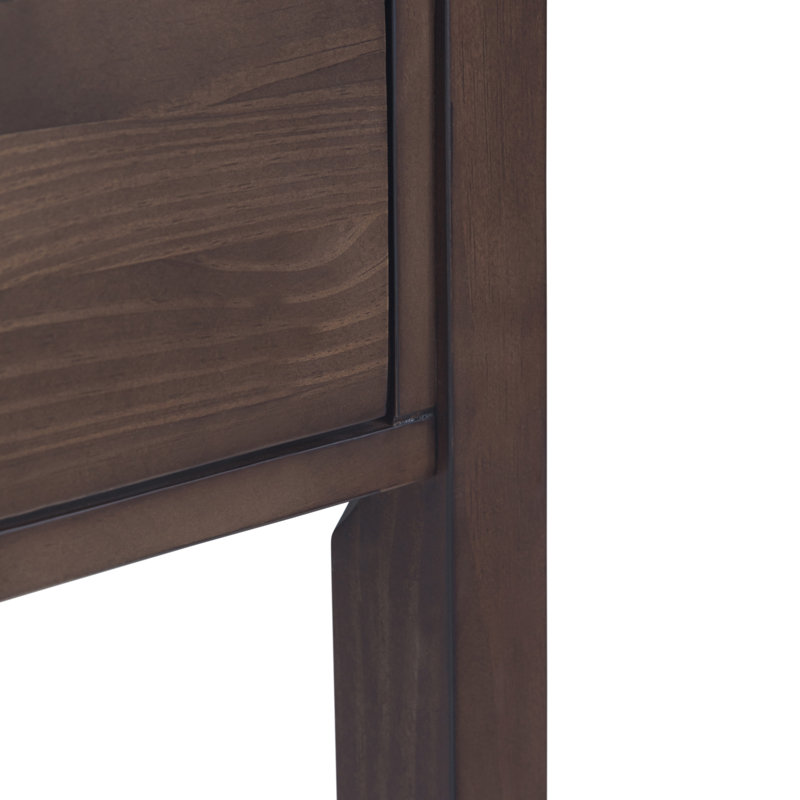 Hollander Warm Walnut Solid Wood Wide Console with Storage