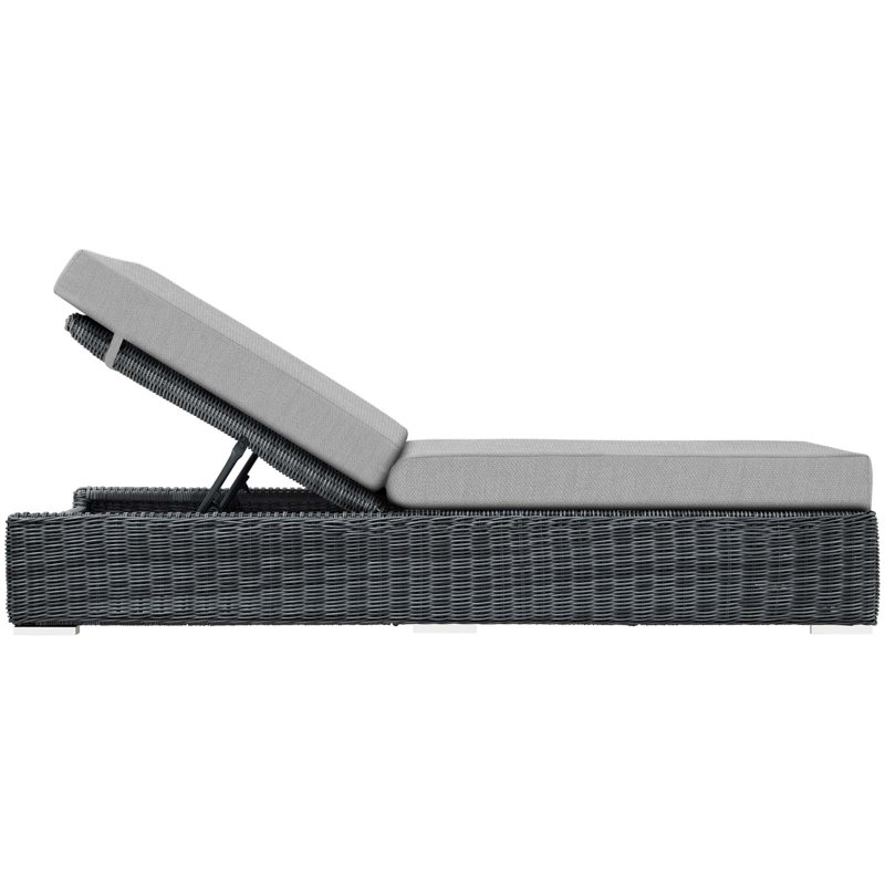Summon Outdoor Patio Sunbrella Chaise Lounge, Gray