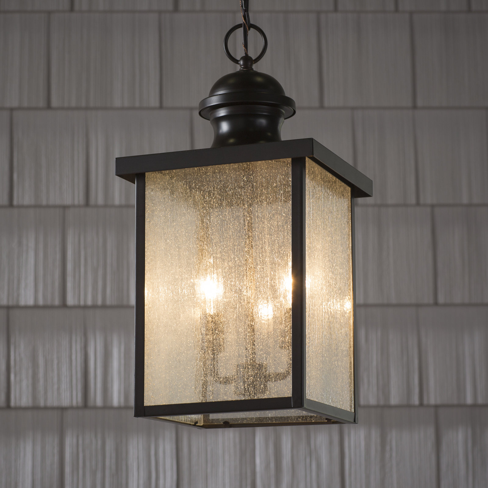 Gallaher Seeded Outdoor Metal Hanging Lantern