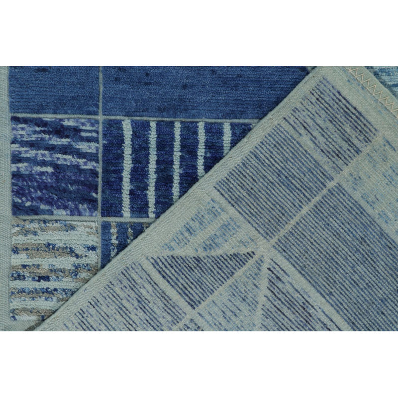 Scandinavian Wool Geometric Area Rug, Rectangle 6' x 9'