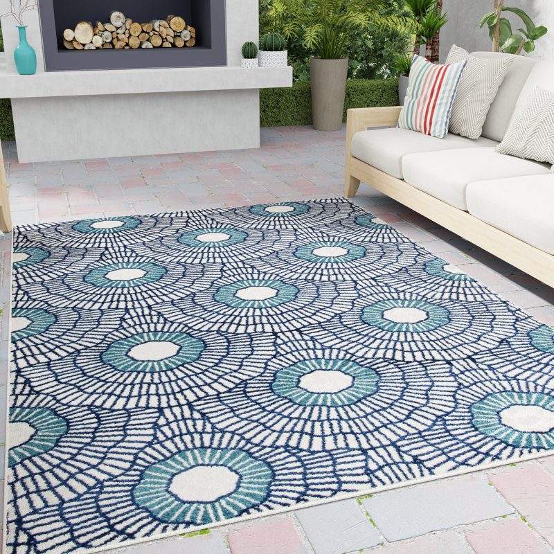 Tapis intérieur / extérieur en polypropylène touffeté à la machine Letcher, Rectangle 9 pi 10 po x 12 pi 10 po