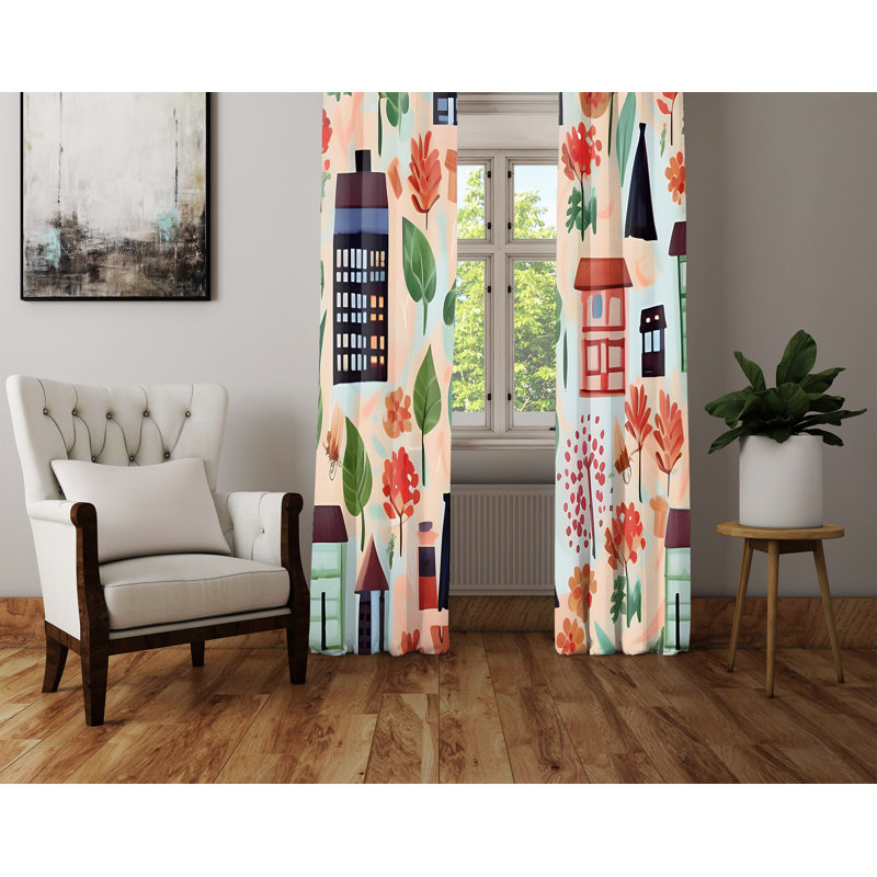 Paire de rideaux semi-transparents en polyester Dharmpal, L 40 po x L 61 po