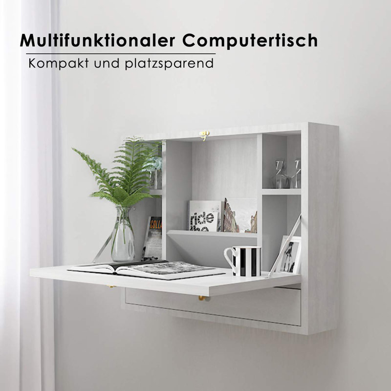 Vasili Floating Desk, White