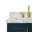 Meuble-lavabo simple en bois massif de 37 po de couleur bleu nuit avec comptoir en marbre de Carrare de 1,5 po Freitas-2084230376-2084230421-2117420979