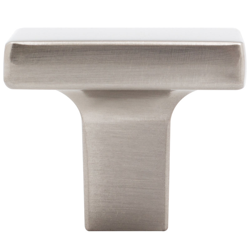 Poignée carrée contemporaine de 1 1/8 po de longueur, Nickel satiné
