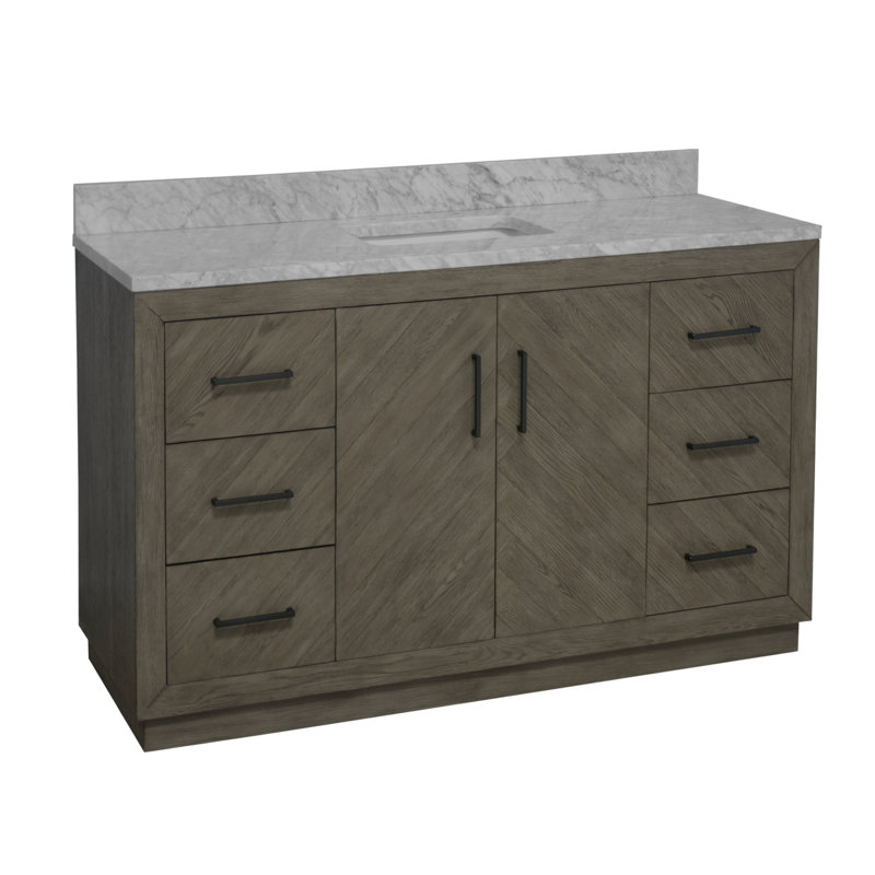 Ensemble de meuble-lavabo l 60 po Sadelle, Chêne gris