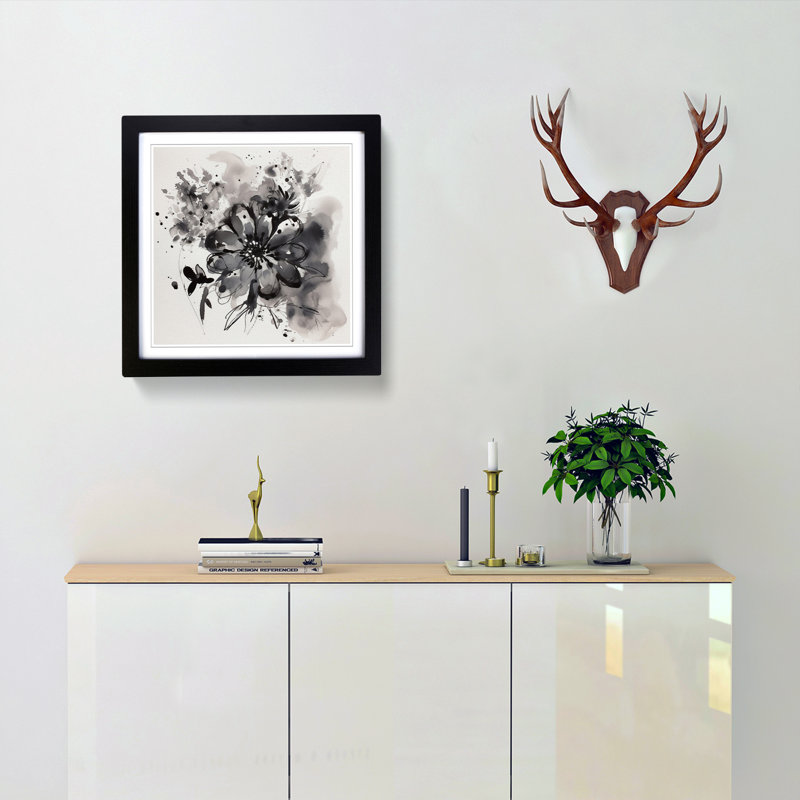 Single Picture Frame Print on Wood, Black