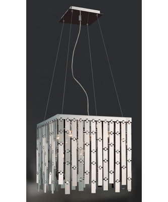 Lustre rectangulaire / carré à 5 lumières unique / remarquable