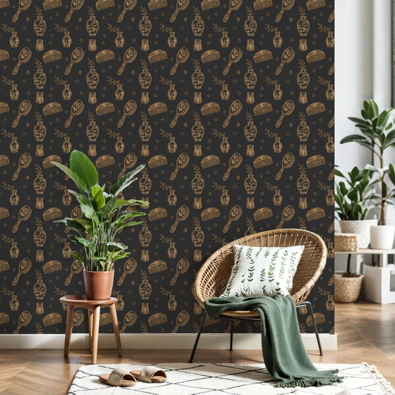 Papier peint adhésif auto-adhésif pour salon de coiffure pour chambre à coucher avec peler et coller, 17.7in W x 118in L