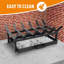 Grille de foyer 17 po avec plateau à cendres, support à bûches, grilles en fonte robustes faciles à assembler, plateau pour la collection de cendres avec poignée pour foyer extérieur extérieur