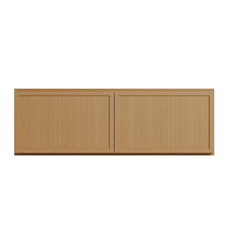 Armoire murale moderne en chêne blanc, fabrication en contreplaqué et charnières à fermeture en douceur, rangement de cuisine personnalisé