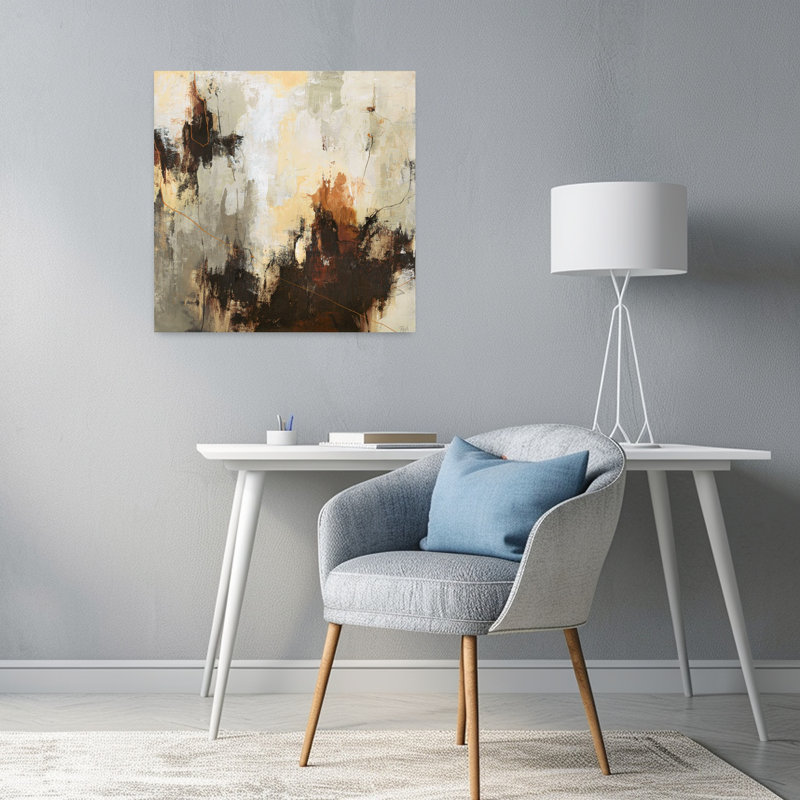 Art contemporain abstrait Boomerang, H 24 po x l 24 po