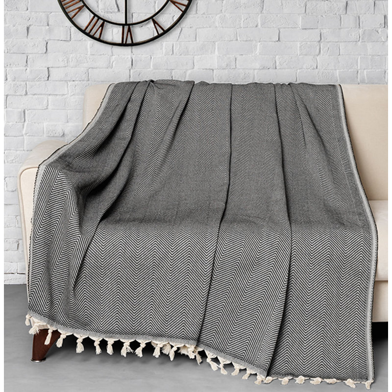 Stylish Sofa Cover, Black & White, 67 x 91 | 85% Cotton / 15% Polyester, 9.9 oz/sq yd | Machine Washable, Durable & Easy Care | Perfect for Living Room Décor & Protection, Elegant and Versatile Design