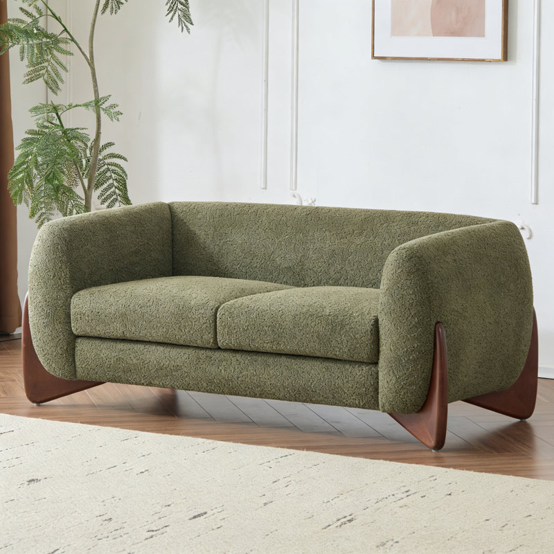 Revêtement en sherpa surdimensionné avec coussins amovibles, Vert olive