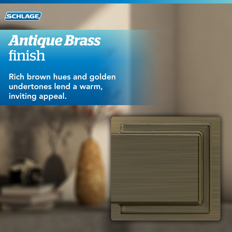 Georgian Knob with Brookshire Trim Keyed Entry Lock, Antique Brass, Keyed Alike