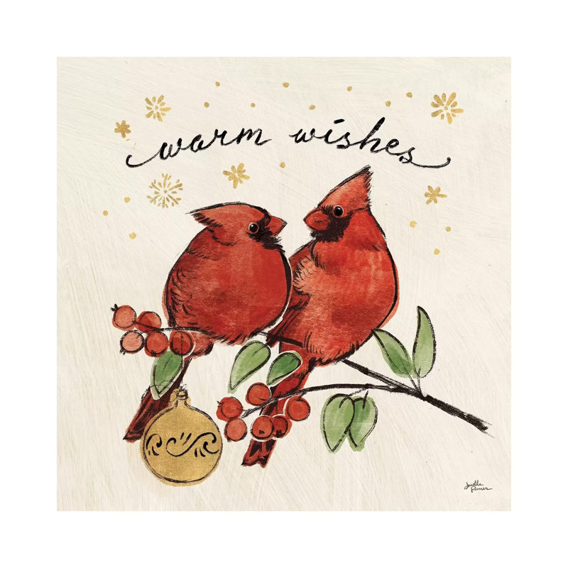 Christmas Lovebirds IX by Janelle Penner - Wrapped Canvas Print, 30.48 cm H x 30.48 cm W