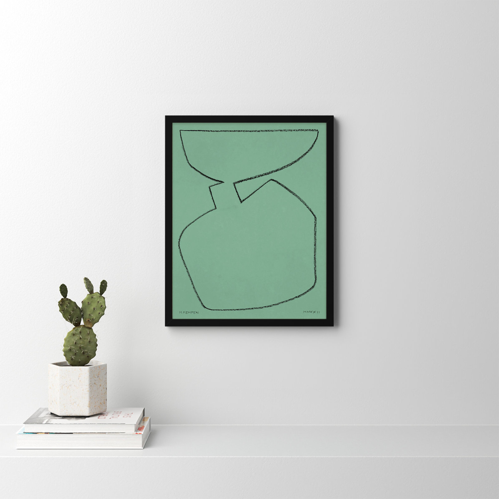 Freya "Sage 2" Print, Black Framed, 20" W x 25" H