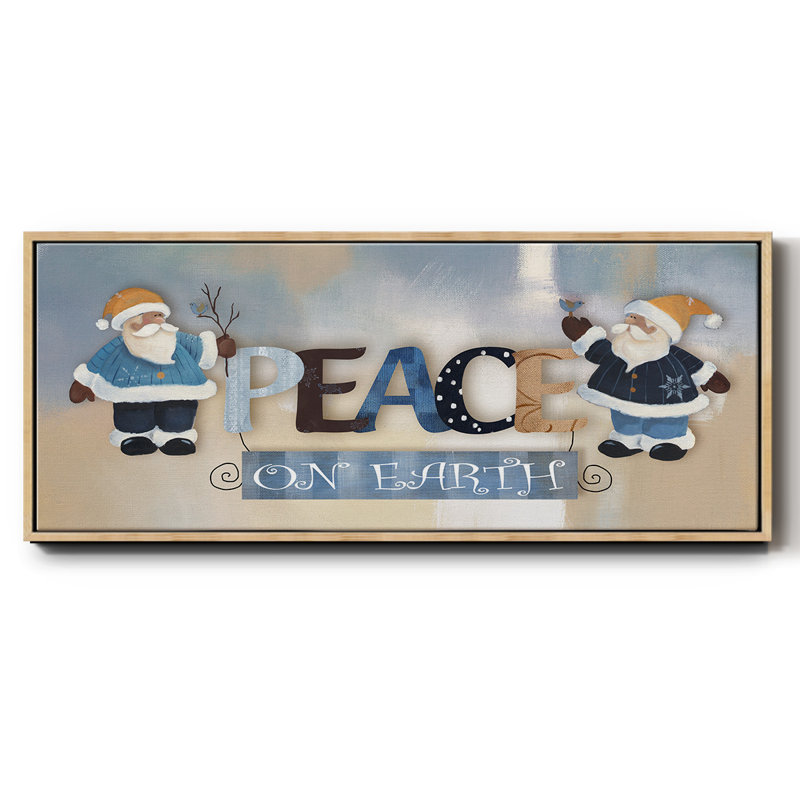 Santa Peace - toile encadrée, H 12 po x l 30 po