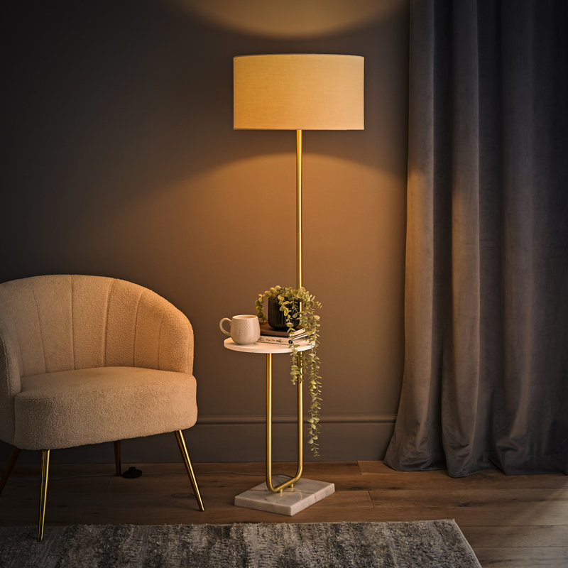 132.5cm Arched Floor Lamp, Tan