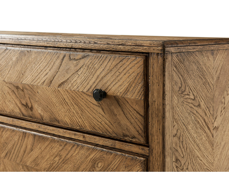 Dawn Oak 3-Drawer Dresser with Bronze Knobs