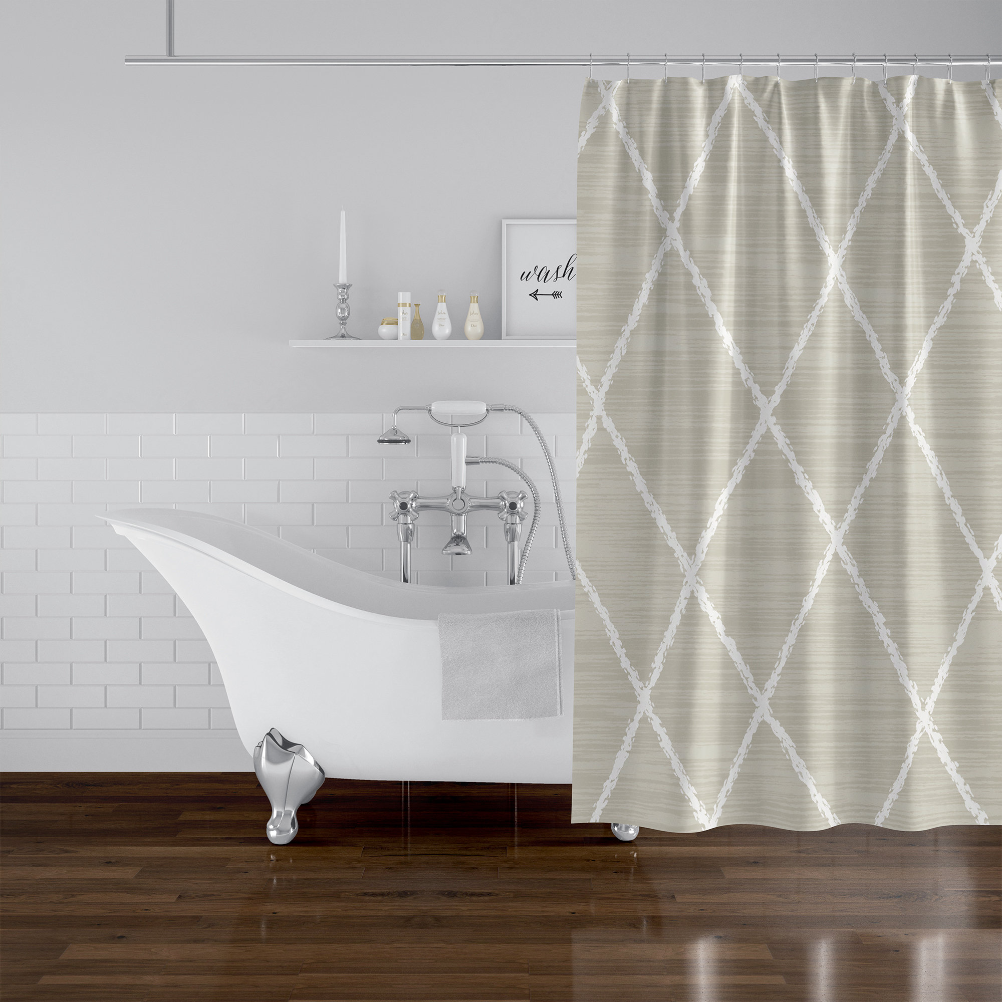 KAVKA DESIGNS Lebanon Geometric Single Shower Curtain - Wayfair Canada