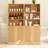 Branigans 71" H X 70.9" W Bookcase Cabinet With Glass Doors, 3-Tier Modern Bookshelf With Open Storage Bookcase (A+2C)