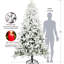 Arbre de Noël artificiel enneigé 7 pi avec extrémités blanches réalistes - support en métal et étapes d'assemblage simples pour une ambiance festive