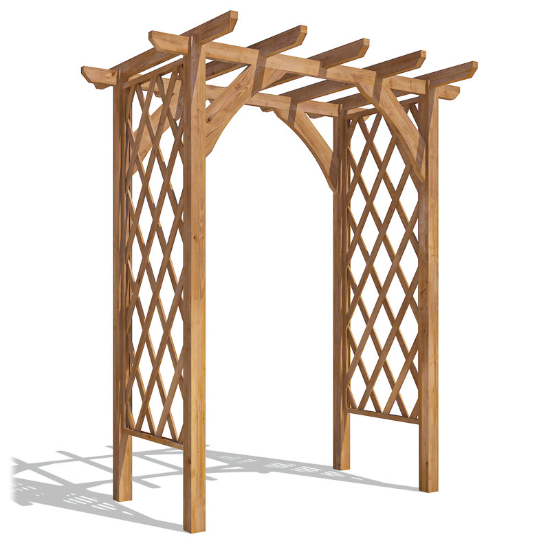 180cm W x 135cm D Solid Wood Garden Arches in Natural