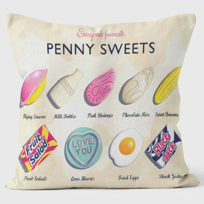Penny Sweets - Martin Wiscombe - Retro Art Print Cushion