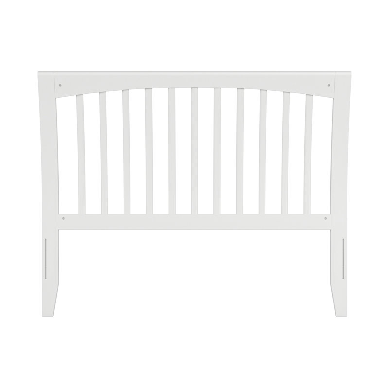 Omariah Solid Wood Traditional Slat Sleigh Headboard, White, Full