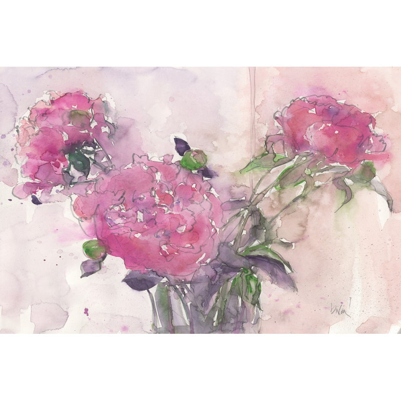 «Quelque chose de floral I», peinture sur toile, H 8 po x l 12 po