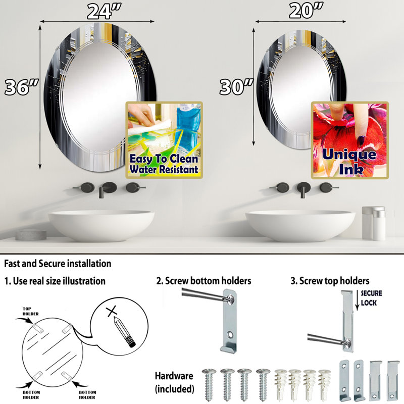 Miroir mural Rafer, 36 po x 24 po