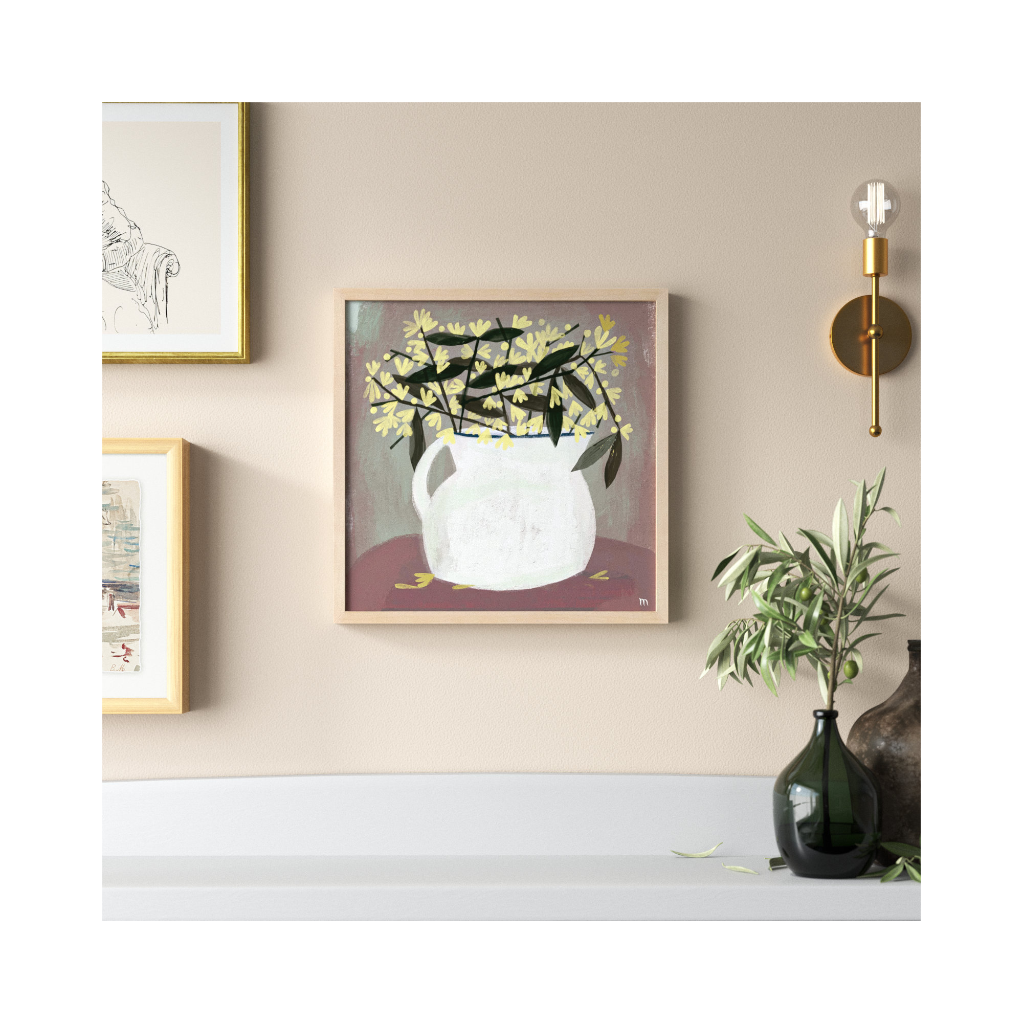 Calycanthus by StudioM, 16" H x 16" W x 1.25" D, Maple