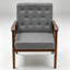 Upholstered Linen and Faux Sheepskin Armchair