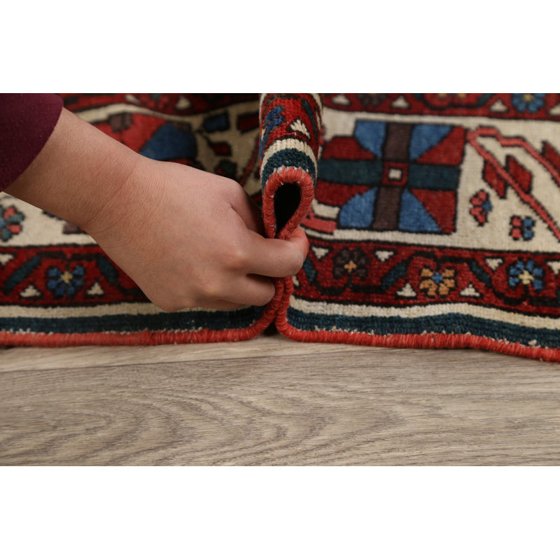 Tapis unique en laine noué à la main de style brun des années 4 de 4 pi 10 po x 6 pi 11 po Babic