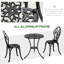 Henninger 3 Piece Patio Bistro Set for 2 with Umbrella Hole Black