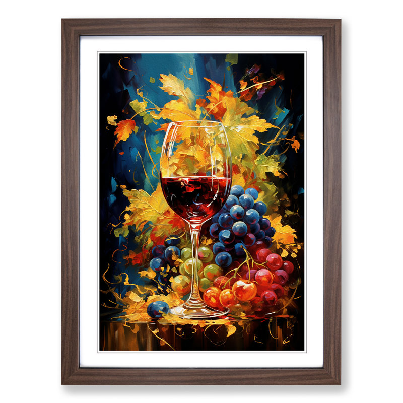 Wine Expressionism - Framed Print, Walnut, 64cm H x 46cm W x 2cm D