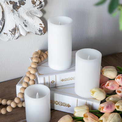 Ensemble de 3 bougies à DEL blanches avec minuterie à distance