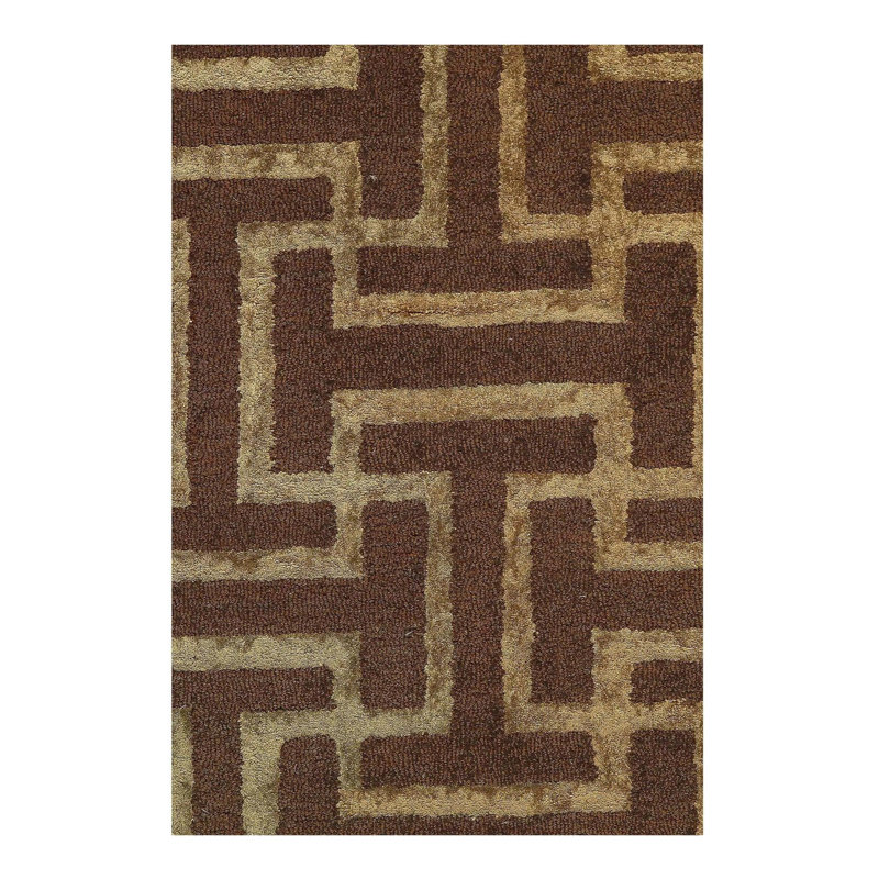 Geometric Area Rug in Brown