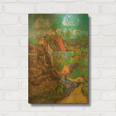 «House At Auvers» par Vincent Van Gogh, art mural en métal doré, 16 po x 24 po
