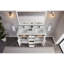 Meuble-lavabo double 60 po en bois massif avec plateau en pierre reconstituée 1 po-508047316