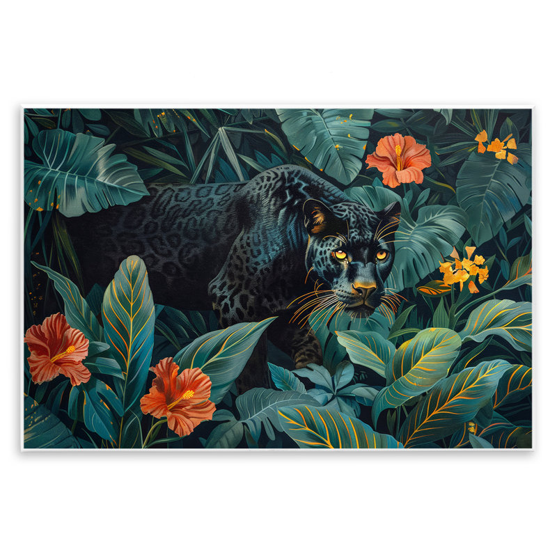 Plaque murale Panther's Exotic Paradise, design par Ray Powers, H 10 po x l 15 po