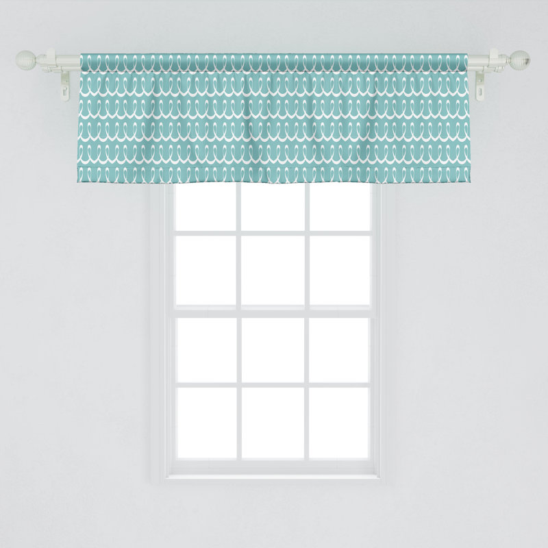 Ensemble de 2 cantonnières Ambesonne Turquoise Turquoise - blanc et bleu pâle
