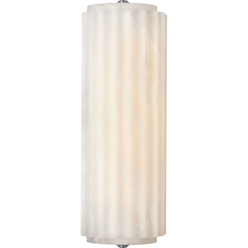 Madden Fluted Linear Sconce in Alabaster, 18.5" H x 4.25" W x 2.75" D, Polished Nickel