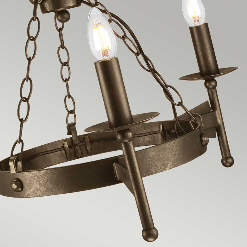 Cochere 3 - Light Waggon Wheel Chandelier