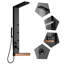 Dual 3-In-1 4-Jet Rainfall Shower Panel System With Rainfall Shower Head,Shelf In Matte Black