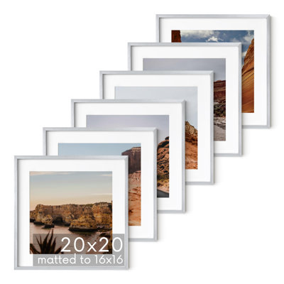 Matted Square Metal Picture Frames (Set of 6)