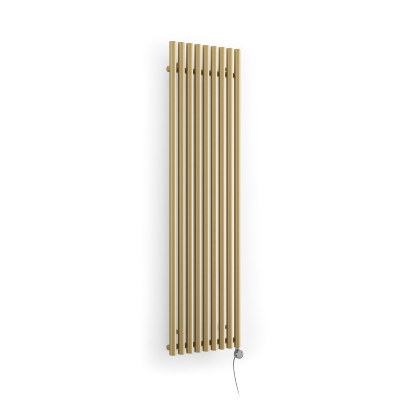 Rolo Room E Electric Radiator, Brass, 180cm H  x 48cm W x 9.6cm D