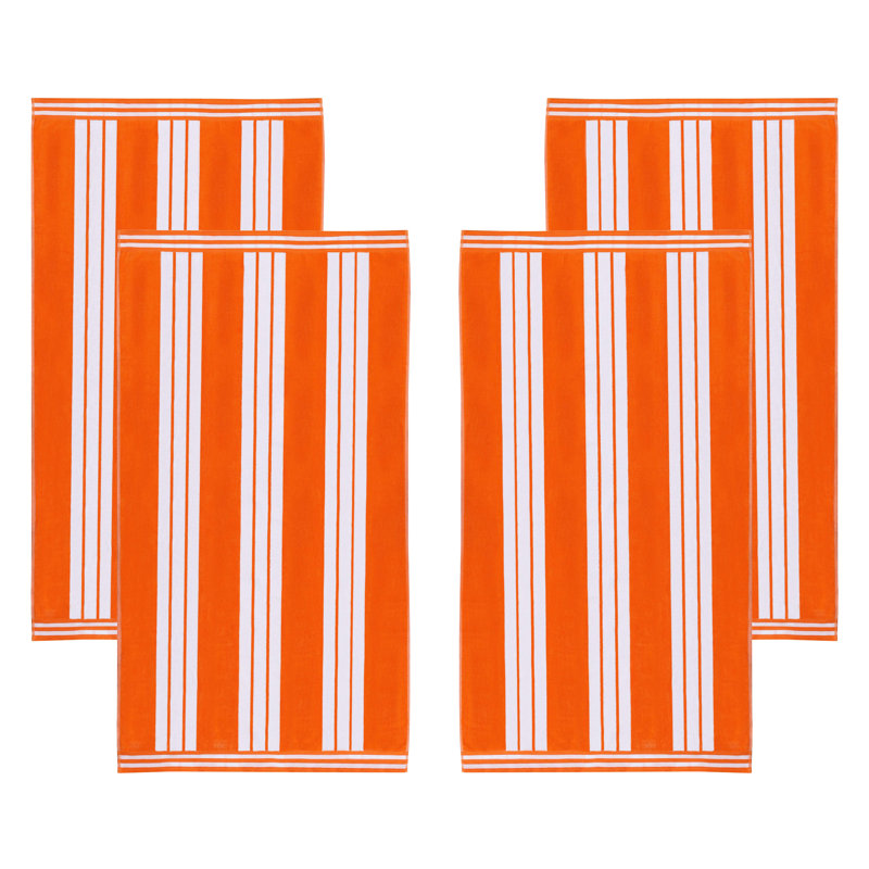 Serviette de plage Chira, Orange, Serviette de plage - paquet de 4